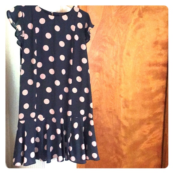 LOFT Dresses & Skirts - Blue with pink polka dot Loft dress